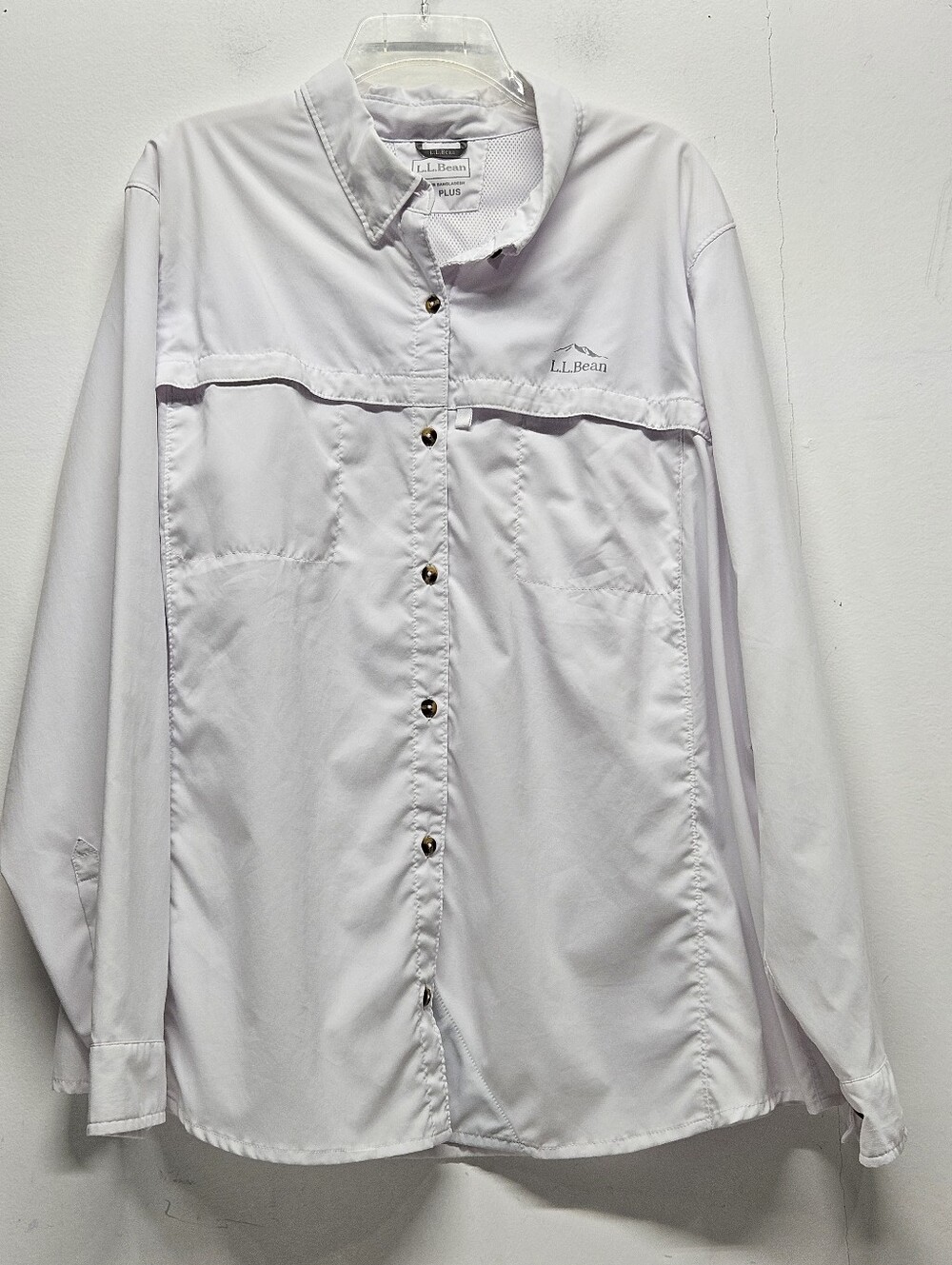 L.L. Bean Tropicwear Shirt 3X Plus UPF 50 Button Up Long Sleeve Rolled Up Vented